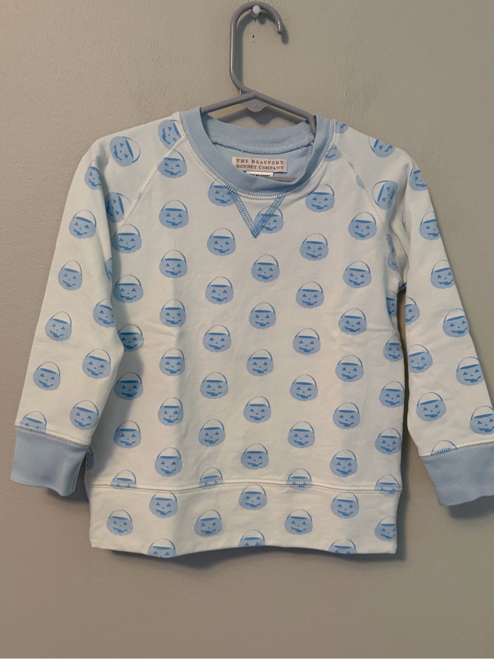 The Beaufort Bonnet Company Light Blue Pumpkin Crewneck